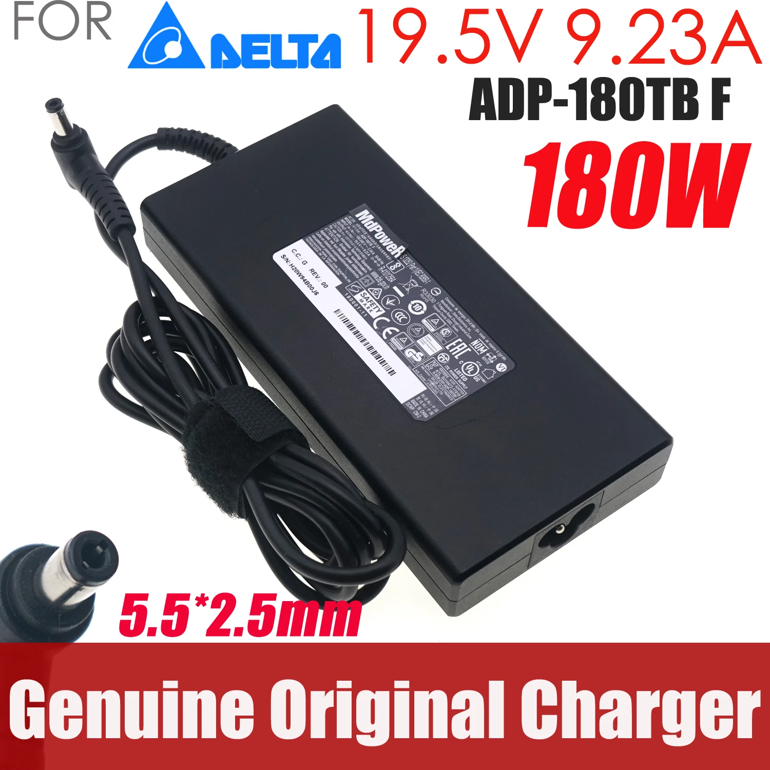 

Genuine 19.5V 9.23A 180W ADP-180TB F Laptop Charger Power For Razer Blade Pro 2017 RZ09-0220 RZ09-02705 RZ09-0195 RC30-02700200