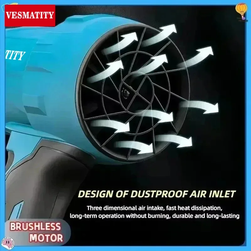 Electric Air Duster Violent Blower Turbo Jet Fan High Wind Speed Rechargeable Car Cleaning 18V 20V Battery Max Pro System Set