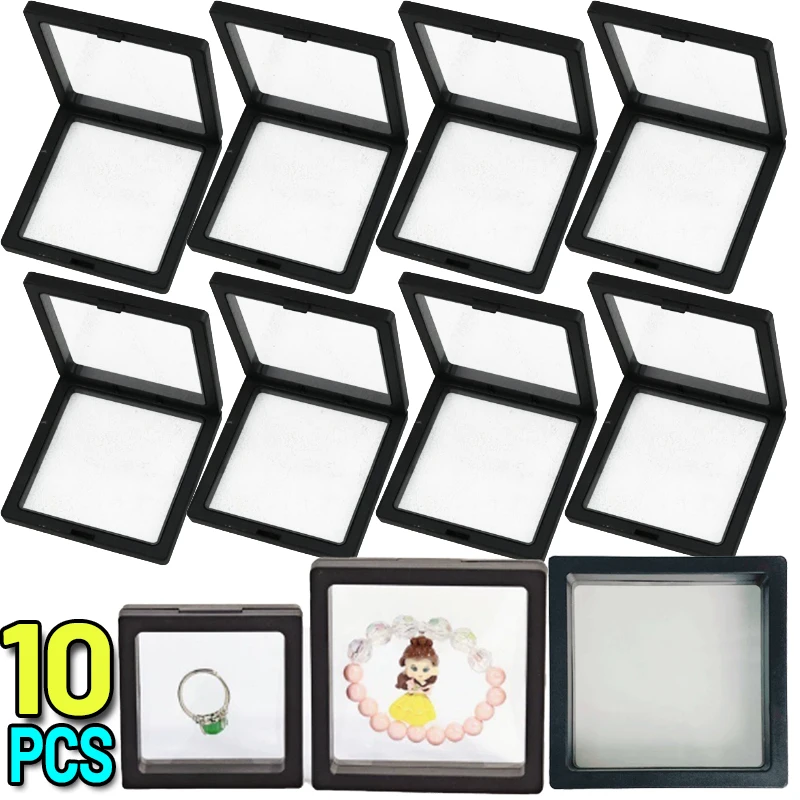 

1/10 шт. многофункциональная пылезащитная коробка для хранения ювелирных изделий из ПЭ с прозрачной пленкой, футляр для демонстрации и хранения серег, ожерелий, колец