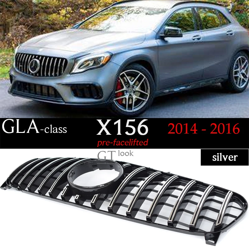 

GT Diamonds Front Grille For 2014 - 2016 2017 - 2019 Mercedes X156 GLA Class GLA180 GLA200 GLA220 GLA250 (Not for GLA45 AMG)