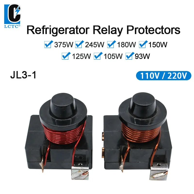 LCTC PTC Refrigerator Cooling Fridge Relay Freezer Compressors Starter Relay For Refrigerator Capacitor 110V 220V JL3-1 Series