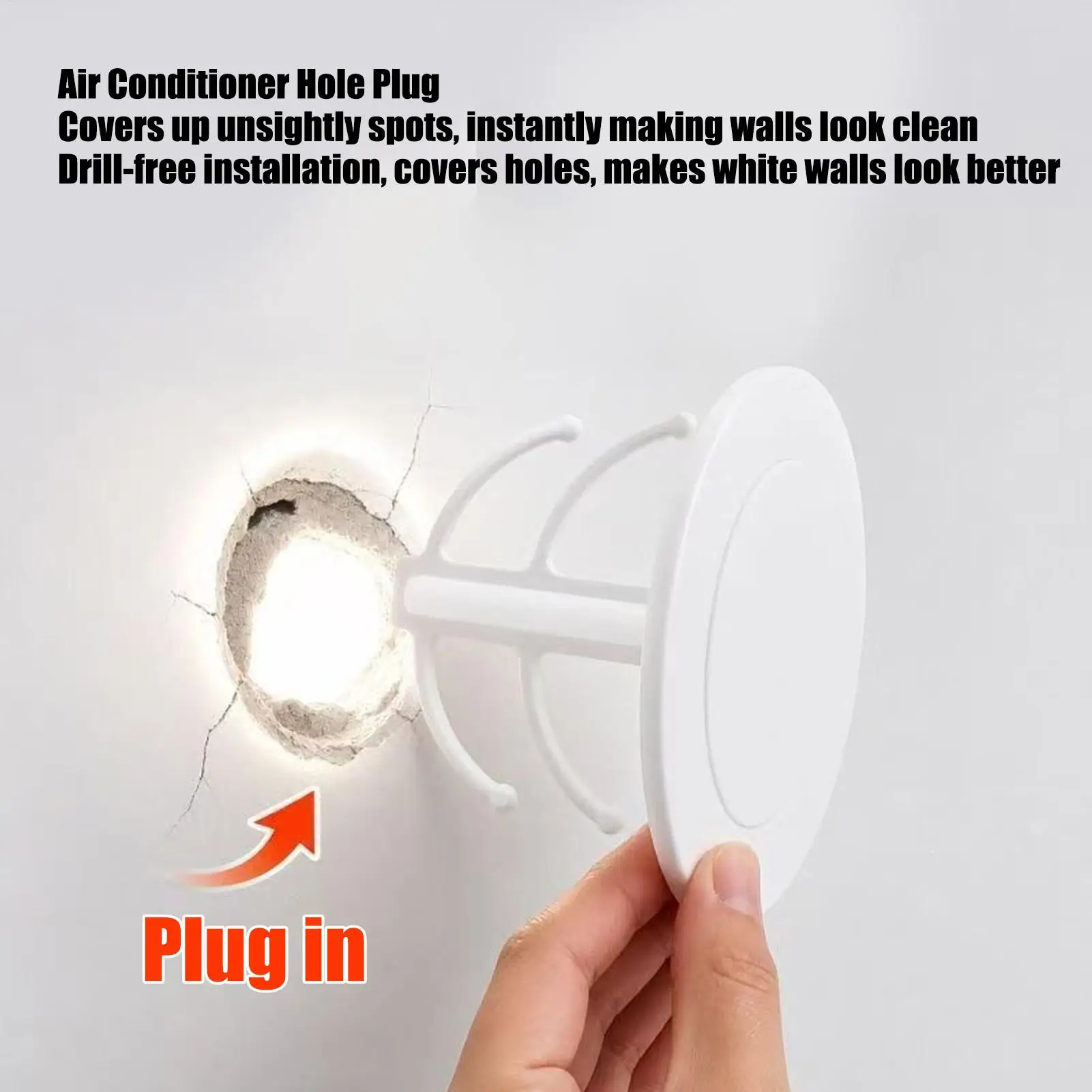 62.5-99mm Air Conditioner Wall Hole Cover, Universal Tubing Blocking Plate For Home Office Apartment Dormitory Wall Decoration