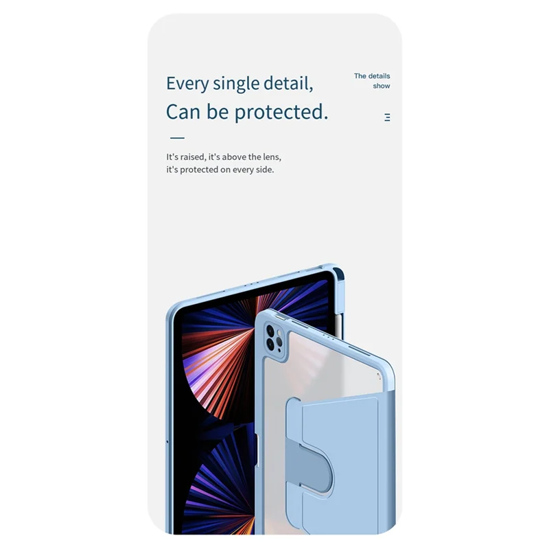 A19E-360° Rotating Tablet Case Acrylic Anti-Bend Protective Case For Ipad 12.9 Inch (2018/2020/2021/2022)Protective Case