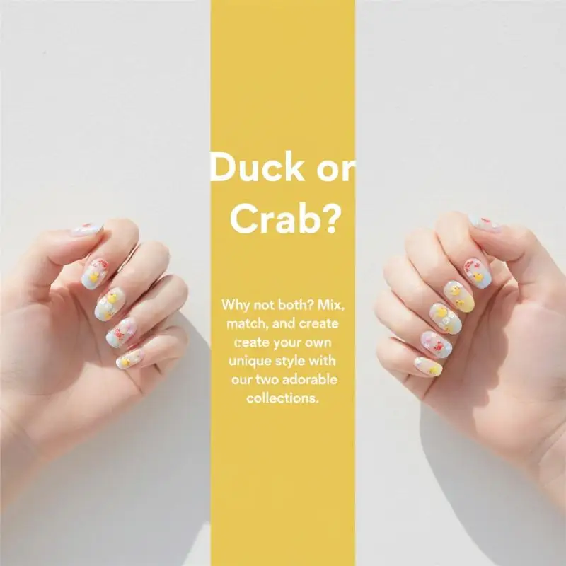 1Pcs 3D Cartoon Nail Art Stickers With Cute Crab Duck Starfish Designs Self Adhesive For Home DIY And Professional Salon Use