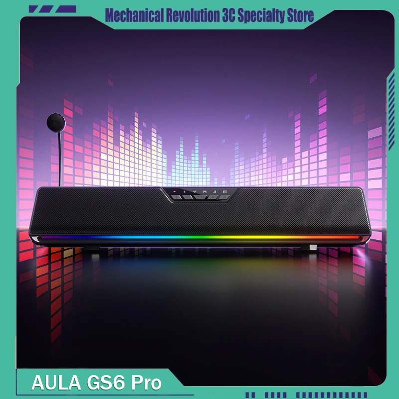 

Игровой саундбар AULA GS6 Pro с объемным звуком 7.1, съемным микрофоном с шумоподавлением, проводным и Bluetooth-подключением для ПК, ноутбуков и домашних геймеров