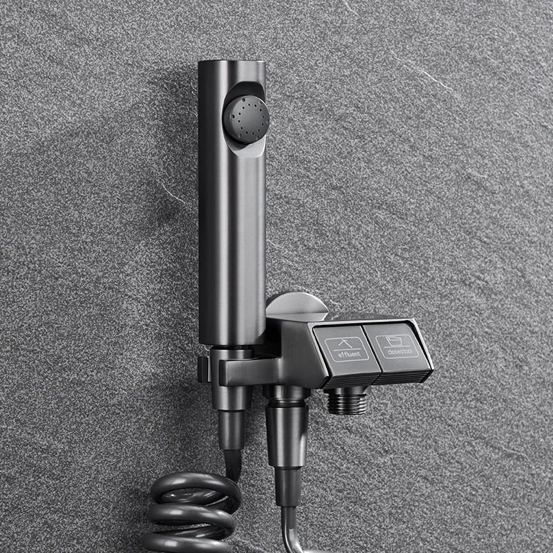 Dupla Controle wc Pistola Uso Doméstico Torneira Companheira Coreblackdual Controle de Cobre um em Válvula Outtriangle