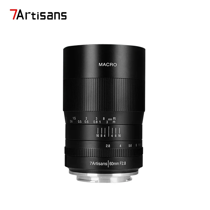 7artisans 60mm F2.8 APS-C Frame Macro Prime Lens MF Lens for Canon EF-M Sony E A6000 Fuji FX Micro 4/3 Mount Mirrorless Cameras