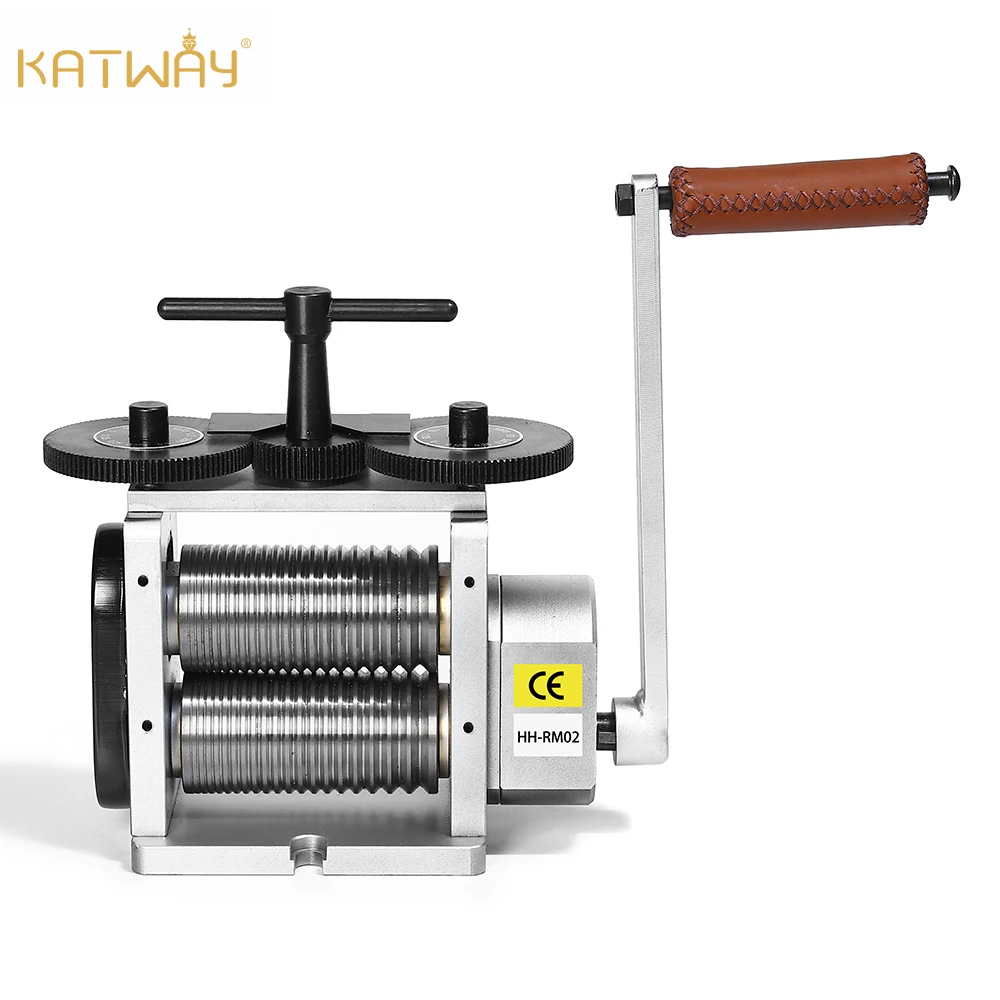 KATWAY Manual Rolling Mill Machine For Metal Sheet/Wire/Flat Pressing Jewelry Press Tabletting Tool Roller Making HH-RM02F