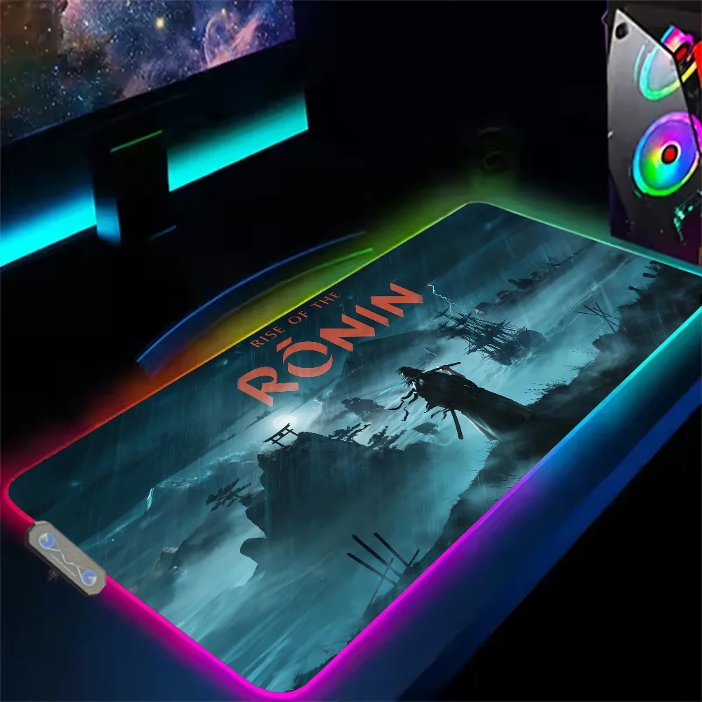 Game Rise of the Ronin S Mouse Pad RGB LED Light Non-Slip Rubber Base Waterproof Office PC Home Best Price Desk-Mat USB Large Ga