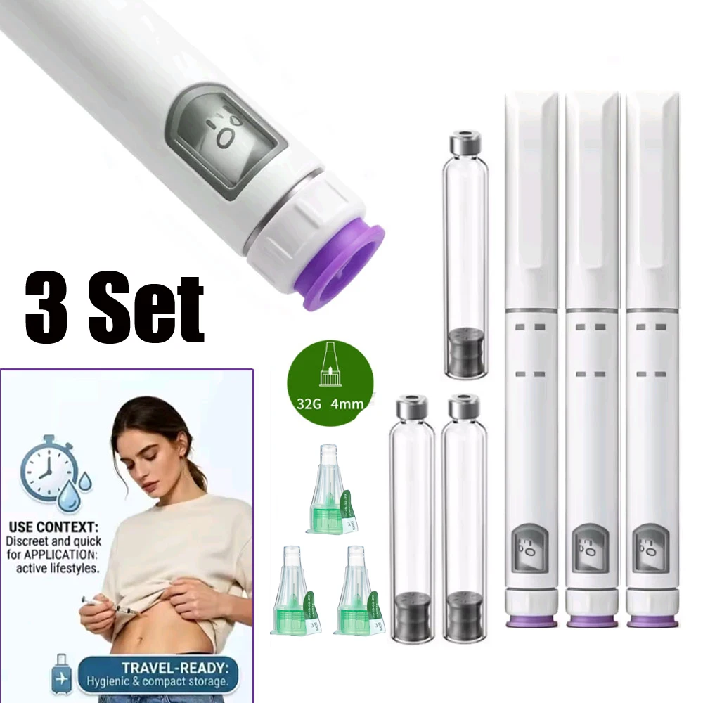 Wegwerp steriele injectiepen Insuline-injectiepen Verstelbare groeihormonedosering 60U met 3ml cartridges & 32G 4mm penpunt
