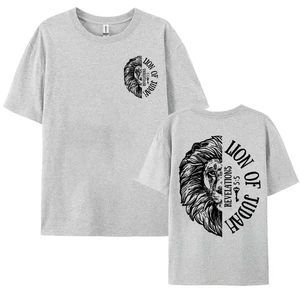 Leão de Juda, männliche und weibliche katholische T -Shirt, Jesus liebt dich Ästhetik, große Tops, lässige Mode, christliche Kleidung, Sommer 6 Hauptverkäufe Christian Leao T -Shirt - №3