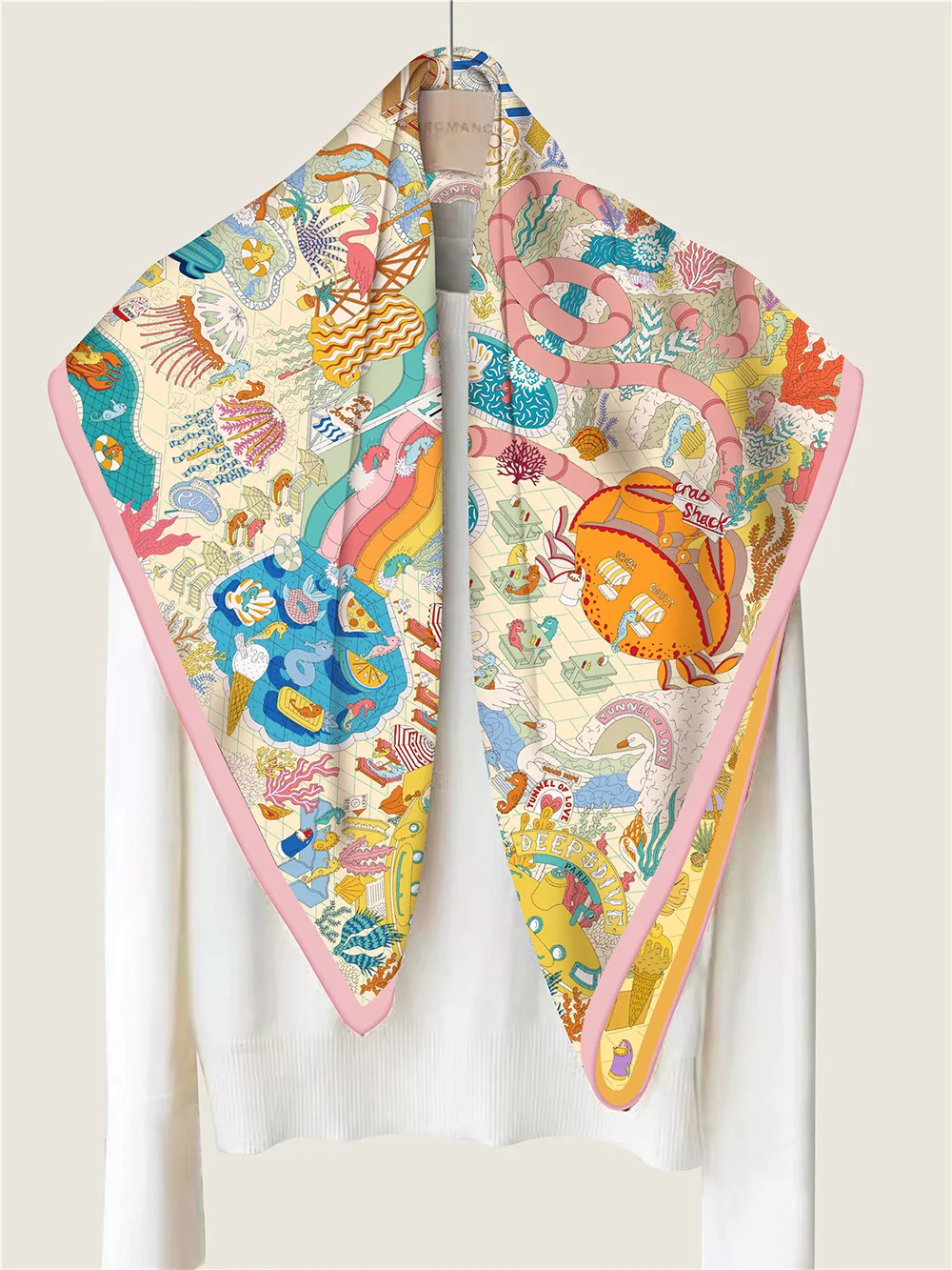 Two Sided Luxury Designer Women Scarf 90 Scarves Hand-rolled Edges Bandanas Tops Shawls Bag Belt Neck Decoration Christmas Gifts