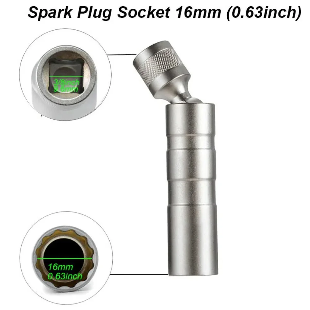 Garage Repair Magnetic Socket Swivel Head for Power Tool Accessory AS SHOWN Chromium-vanadium Steel 360-degree Swivel Head