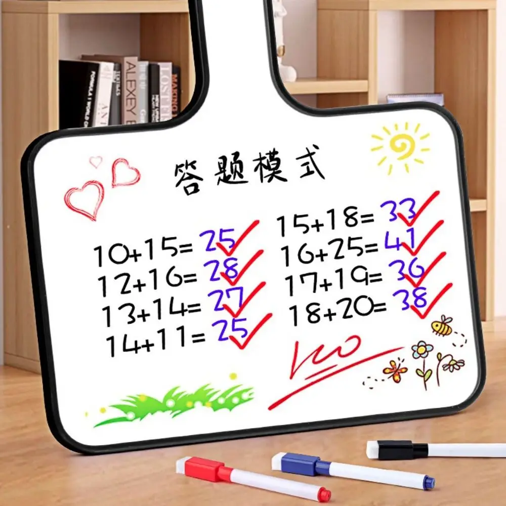 3pcs/set Multifunction Small Erasable Whiteboard Mini Double Side Handheld White Board Reusable Drawing Writing Pad Kids Toy