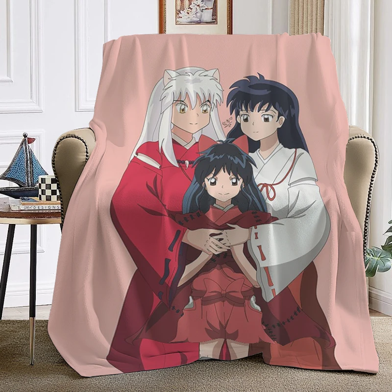 

Anime Nap Blanket Sofa Winter Warm King Size Inuyasha Knee Bed Fleece Camping Custom Fluffy Soft Blankets Microfiber Bedding