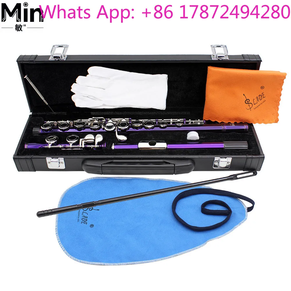2025 Hot Sale 16-Hole E Key C Tone Closed-Hole Flute Nickel Plated Western Silver Flute