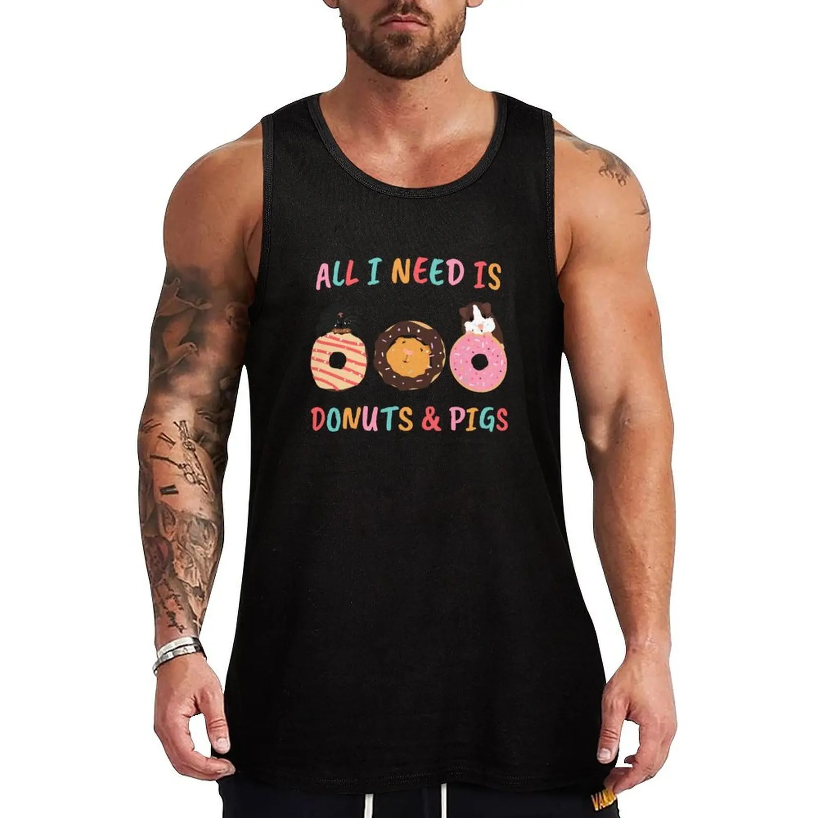 

All I Need is Guinea Pigs and Donuts Tank Top mens clothing men clothings Top