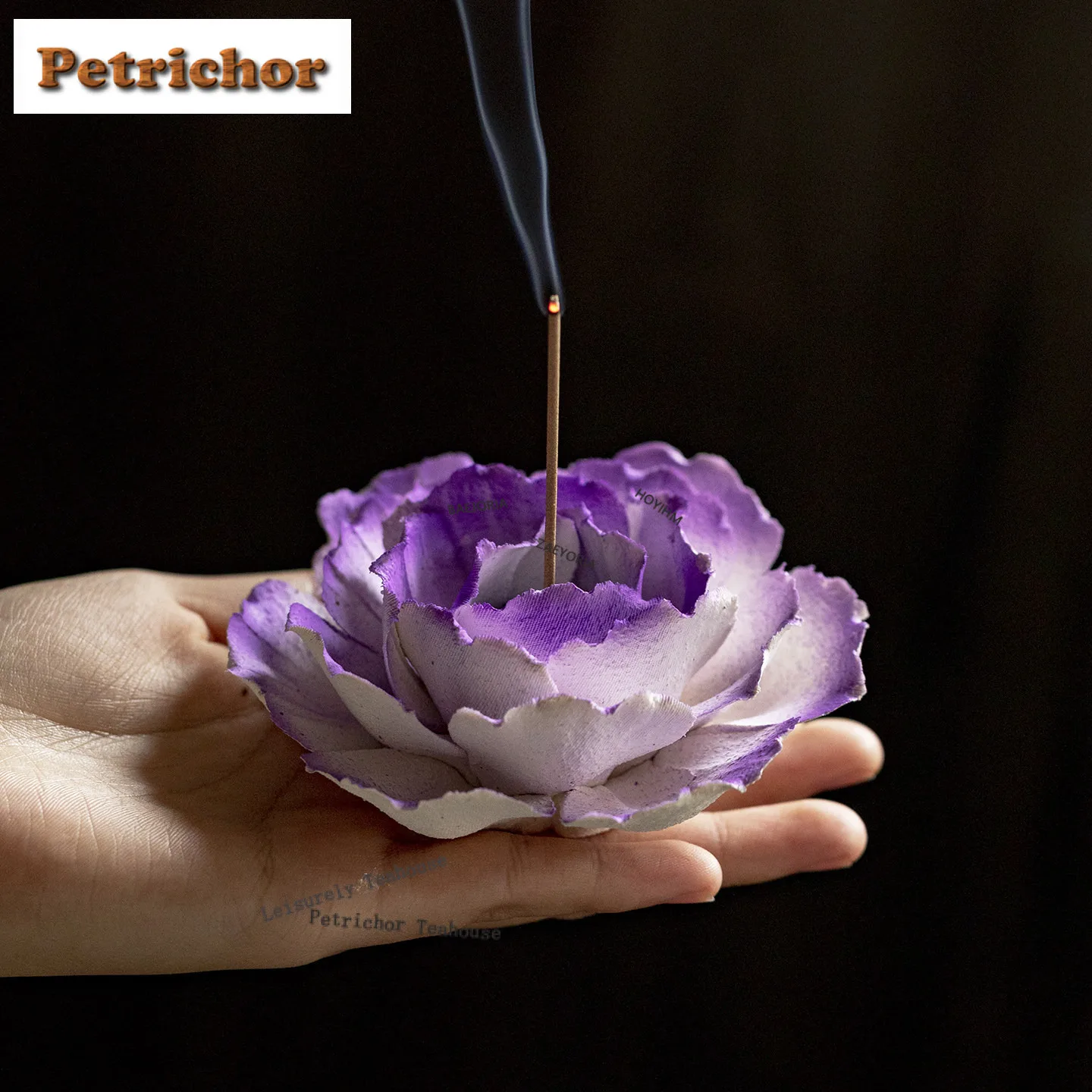 Handcrafted Peony Flower Incense Holder Incense Smoke Waterfall Incense Burners Consecrate Censer Tableware Supplies Craft Gift