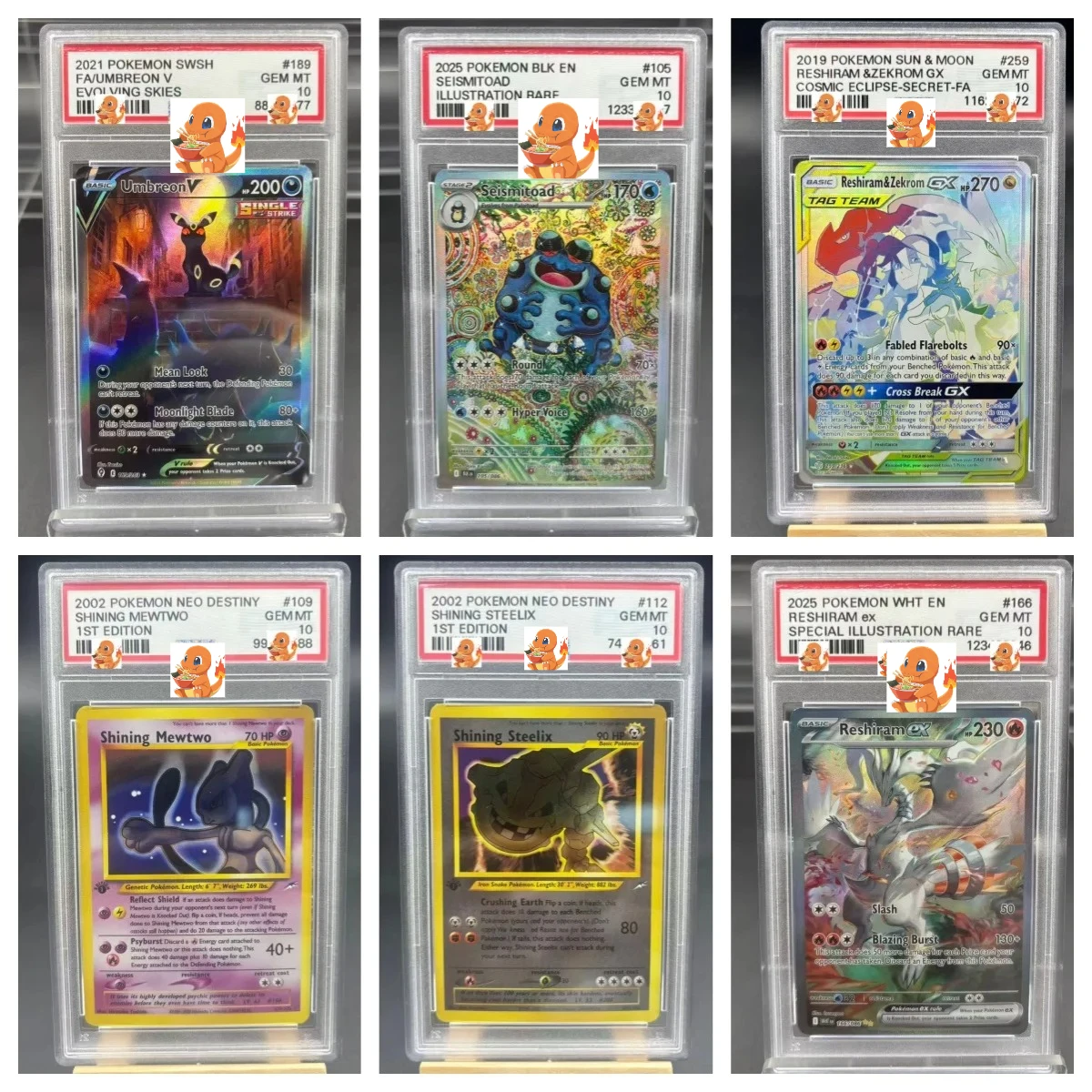 diy-1-piece-lot-pokemon-ptcg-umbreon-reshiram-ex-carte-a-collectionner-flash-signature-anime-dessin-anime-cadeau
