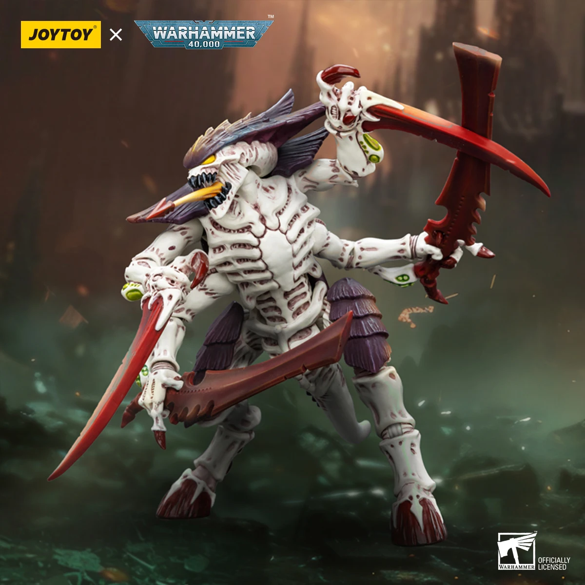 JOYTOY Warhammer mainan tokoh aksi 40k 1/18, prajurit Anime 14.3cm tyrids Hive Fleet Leviathan Tyranid dengan mainan Model bonesword