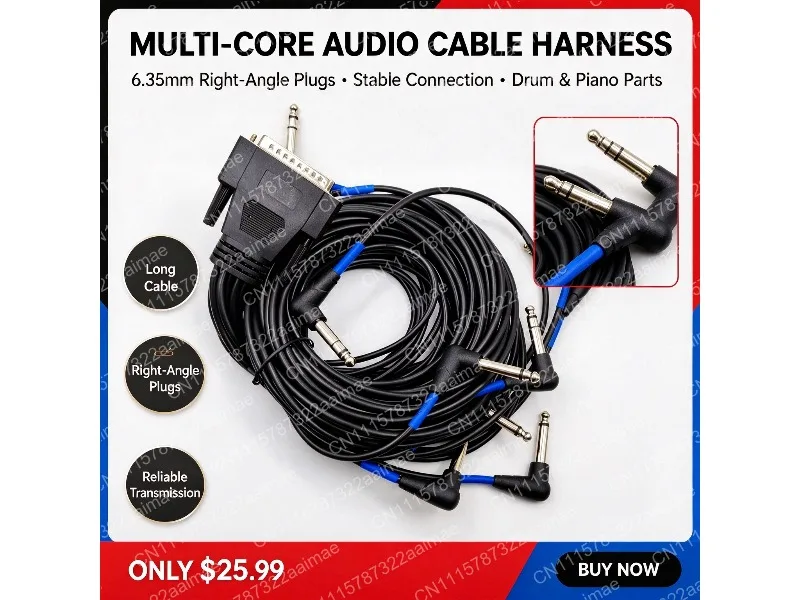 Electronic Drum Trigger Cable Harness Connector for Drum Module Replacement