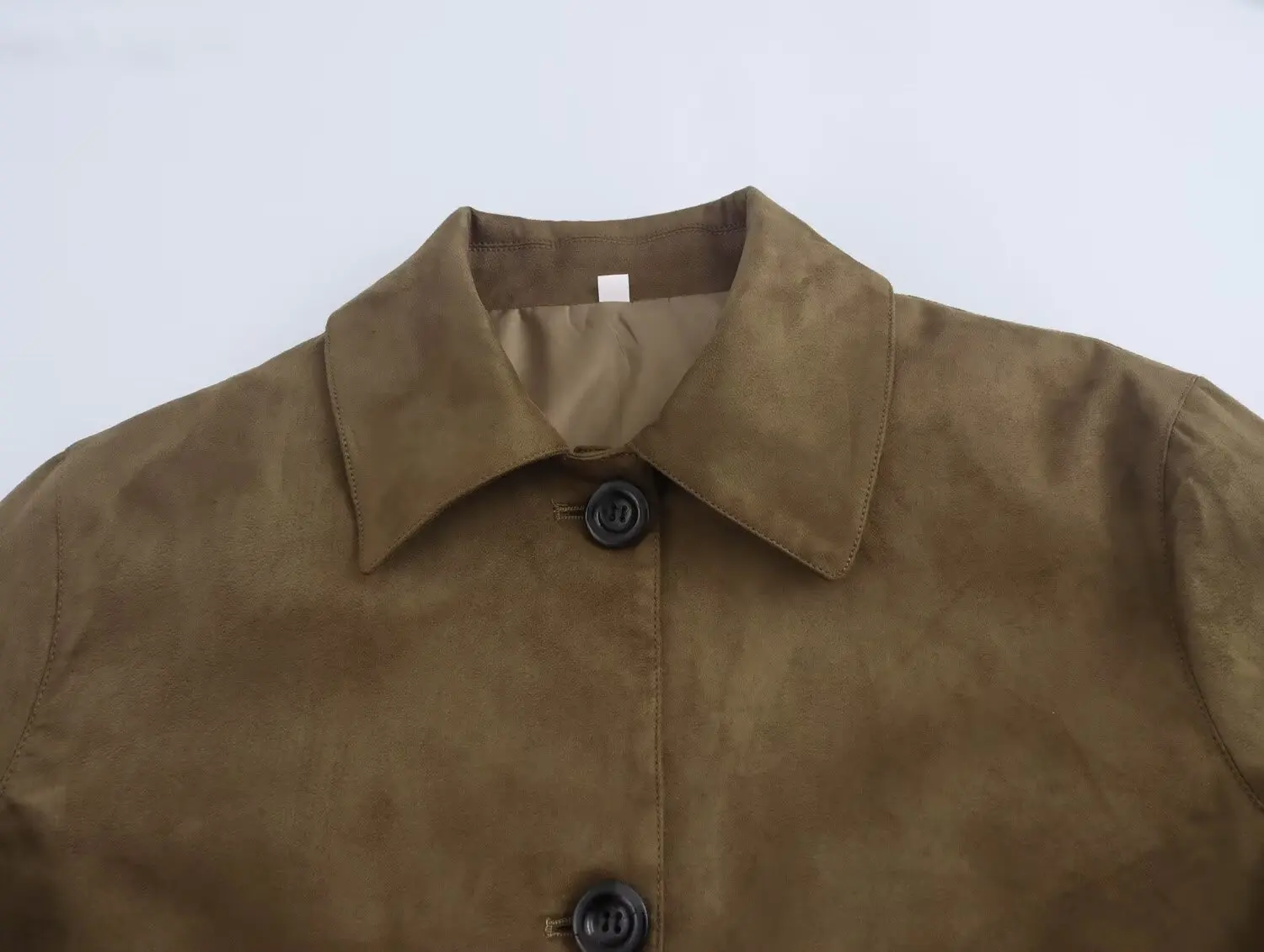 Maxdutti-Veste en Daim Minimaliste pour Femme, Blazer Simple à Boutonnage Vintage, Mode Française