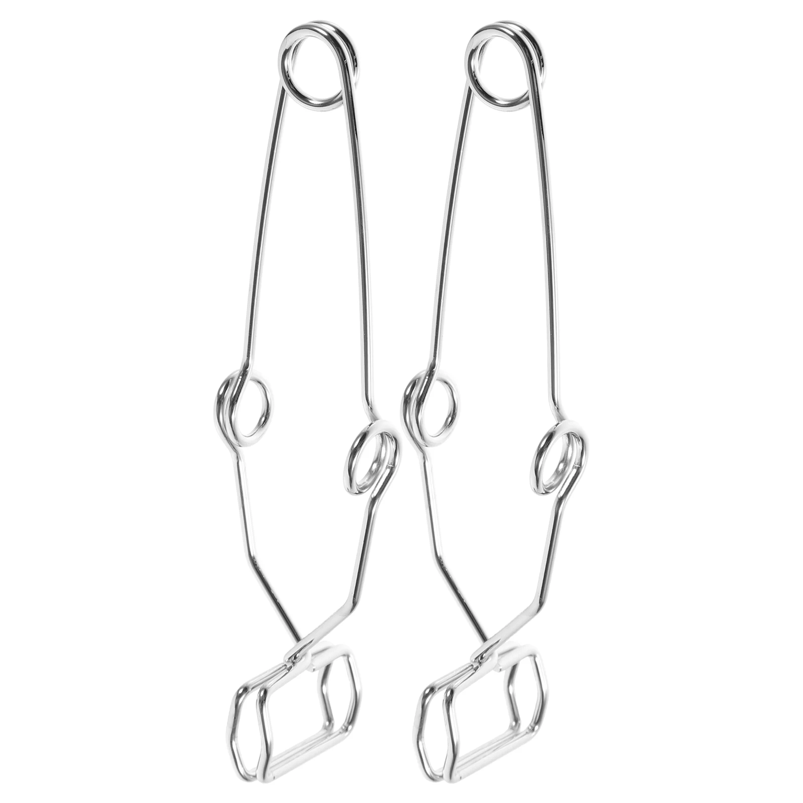 

2 pcs Test Clamp High Temp Self Closing Spring Structure Lab Flask Clamp Flask Holder Supply