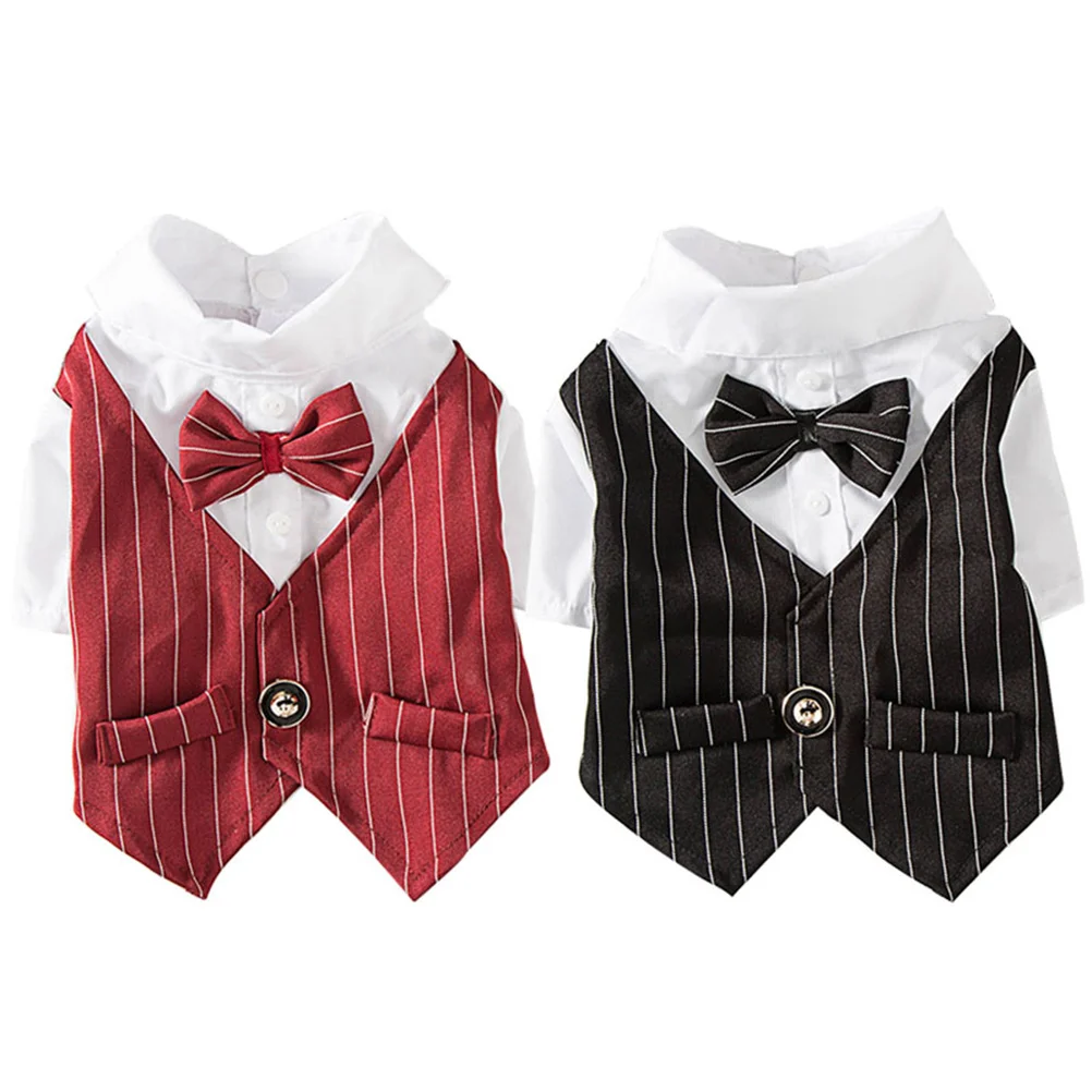 

Dog Suit Clothes Black Size Gentleman Pattern For Wedding Party Carnival Birthday Photo Durable Fast Dry Pet Suit
