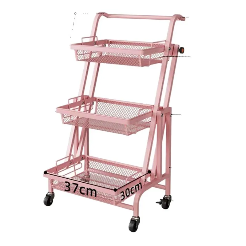 Storage rack floor-standing rotating multi-layer storage rack INS Wind Carbon Steel Folding Cart Multifunctional Kitchen