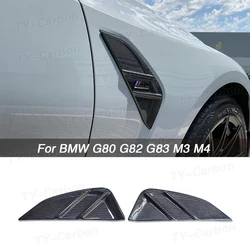Dry Carbon Fiber Front Bumper Side Fender Fog Lamp Air Vent Cover Trim Car MP Styling Accessories For BMW M3 M4 G80 G82 G83