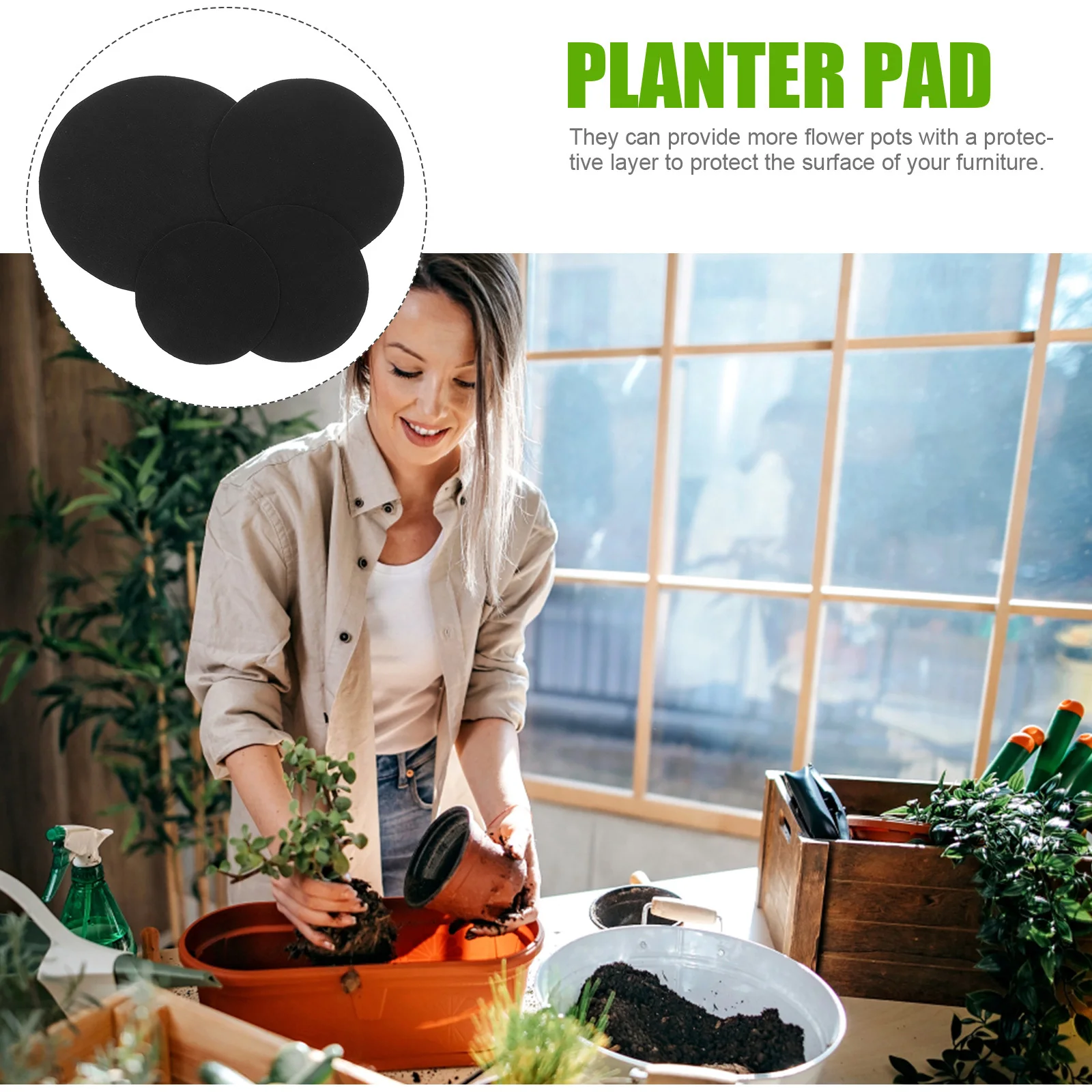 

40Pcs Round Flower Pot Bottom Pads Breathable Drainage Mats Bonsai Planter Cushion Plant Pot Surface Protector Coaster