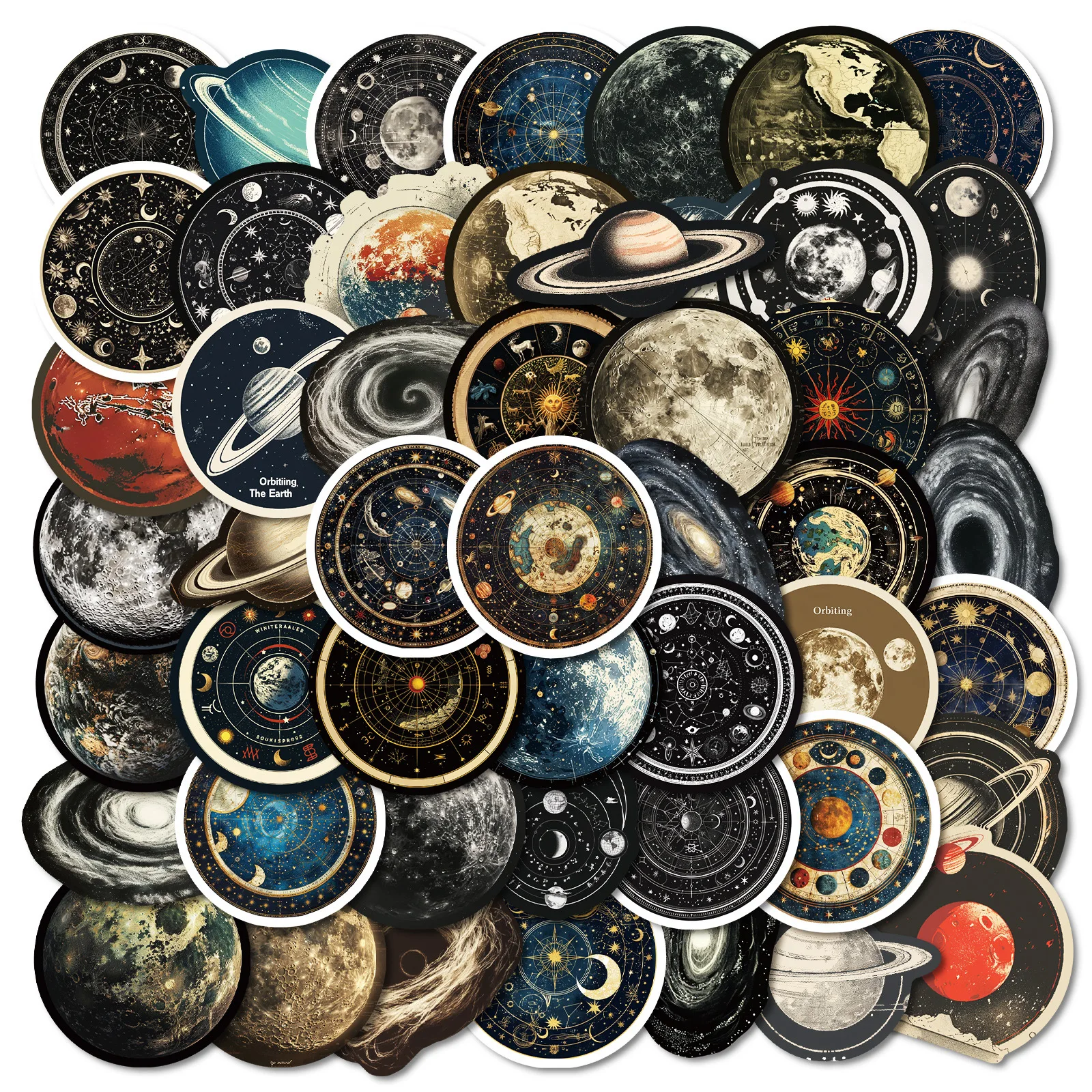 50pcs Space Literature Time Travel Imaginary DIY Decorative Creative Stickers