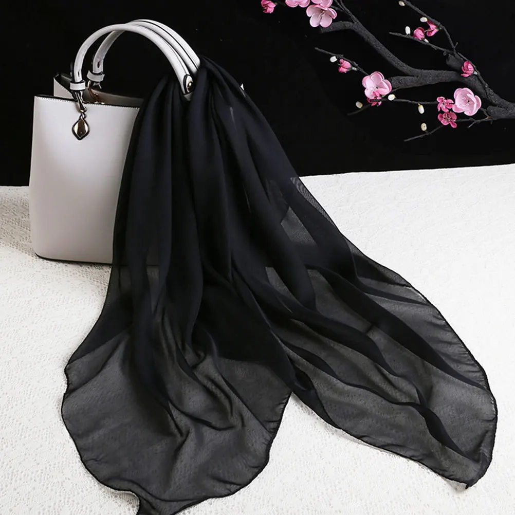 

2Pcs Exquisite Chiffon Square Scarf Neck Silk Neckerchief Bag Handle Decor Fashion Versatile Party Travel Work School Dating