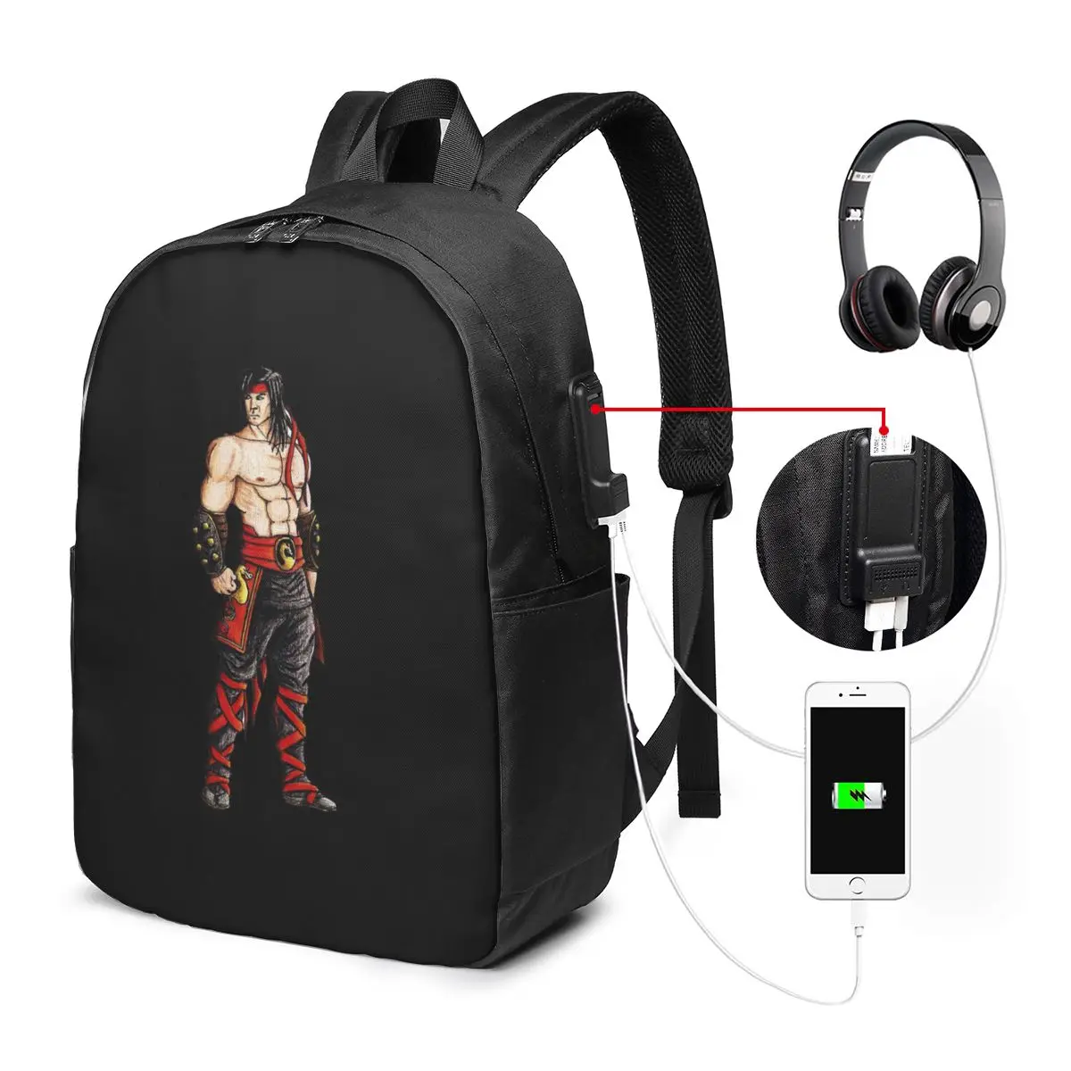 

Mortal Kombat One Backpack Travel Notebook Bag Computer College Student School Bag Laptop Shoulder Bags for Men Women