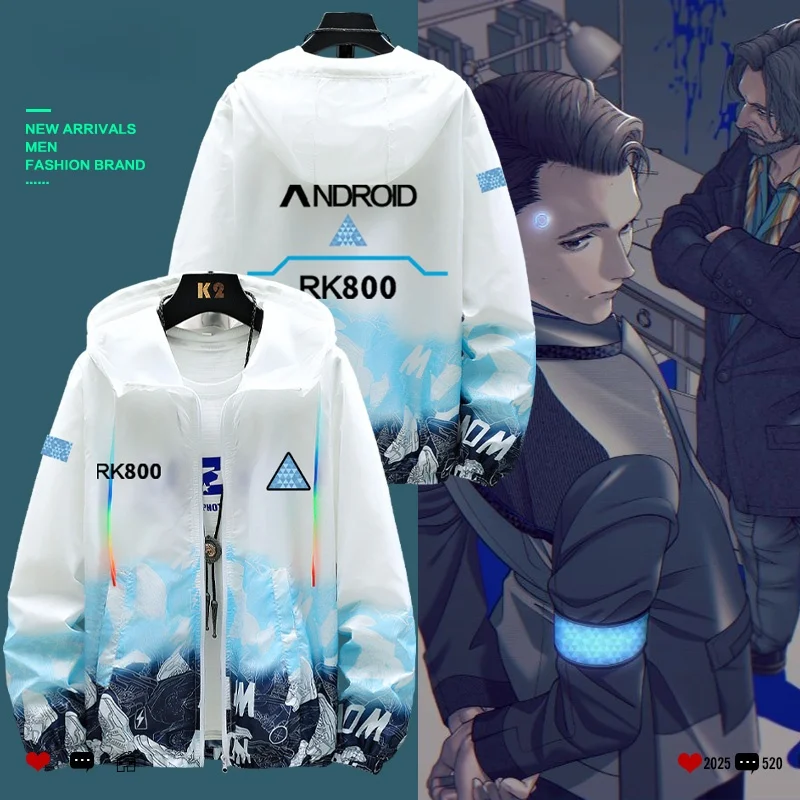 

Detroit Become Human Connor Bionic Sun Protection Suit Summer Thin Outerwear Cosplay Jaet Polyester Fiber Casual Hoodie