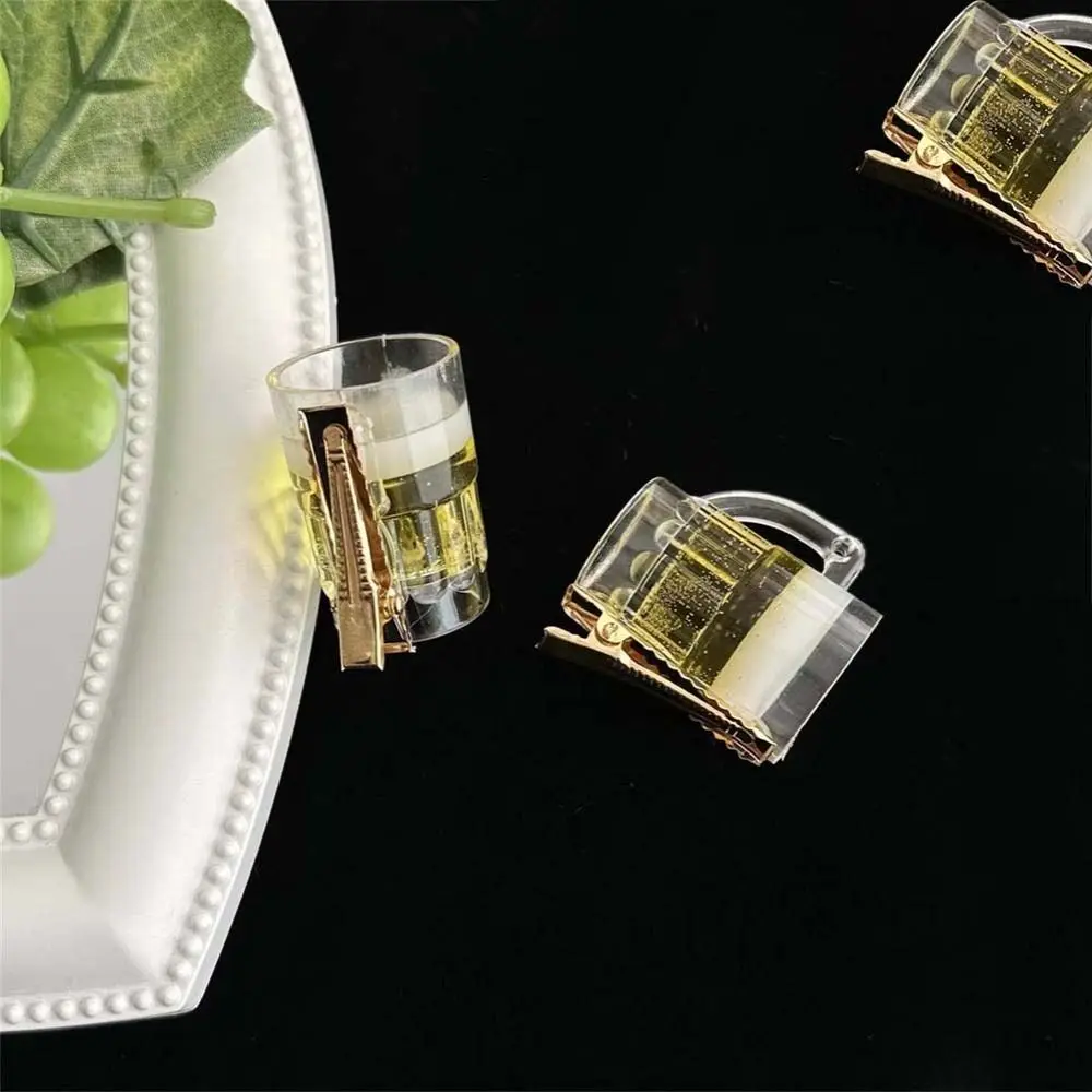 한국 스타일 크리에이티브 맥주 머리핀 덕빌 클립 헤드웨어 재미있는 맥주 헤어핀 Y2K 헤어 바레트 헤드드레스 맥주 사이드 뱅 클립