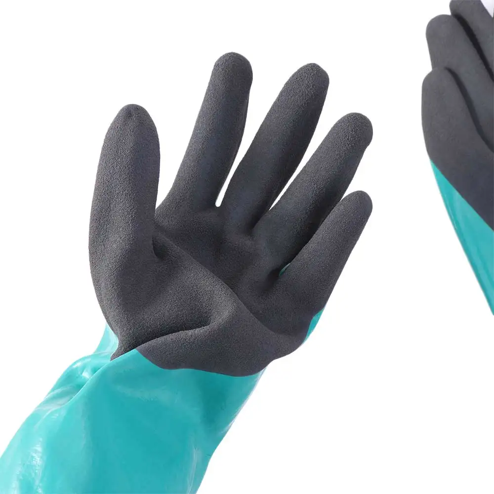 1Pair Reusable Safety Work Gloves Labor Protection Anti-Skid Rubber Cleaning Gloves Anti Cutting Waterproof