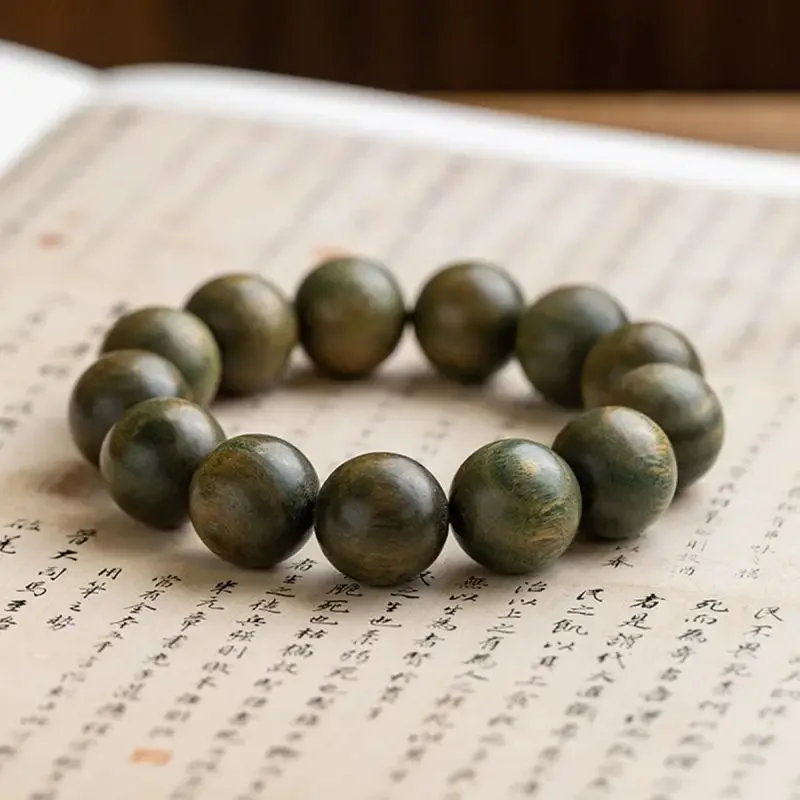 UMQ Natural green ebony bracelets for men and women bracelet jewelry beads plate play beads jewelry gifts.