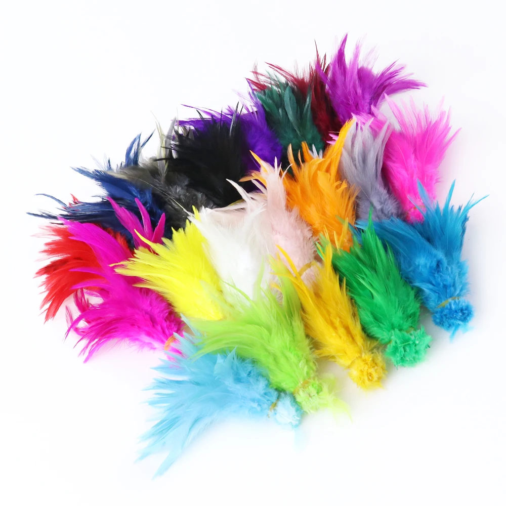 Plumas de gallo blancas para manualidades, plumas naturales de 4-6 pulgadas para decoración de peces voladores, accesorio de costura artesanal, 100 piezas