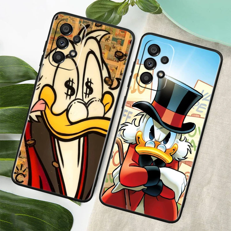 McDuck Scrooge Cool For Samsung A53 A52 A54 A13 A12 A32 A71 A33 A73 A72 A51 A21S A04 A03 5G Black Phone Case Cover