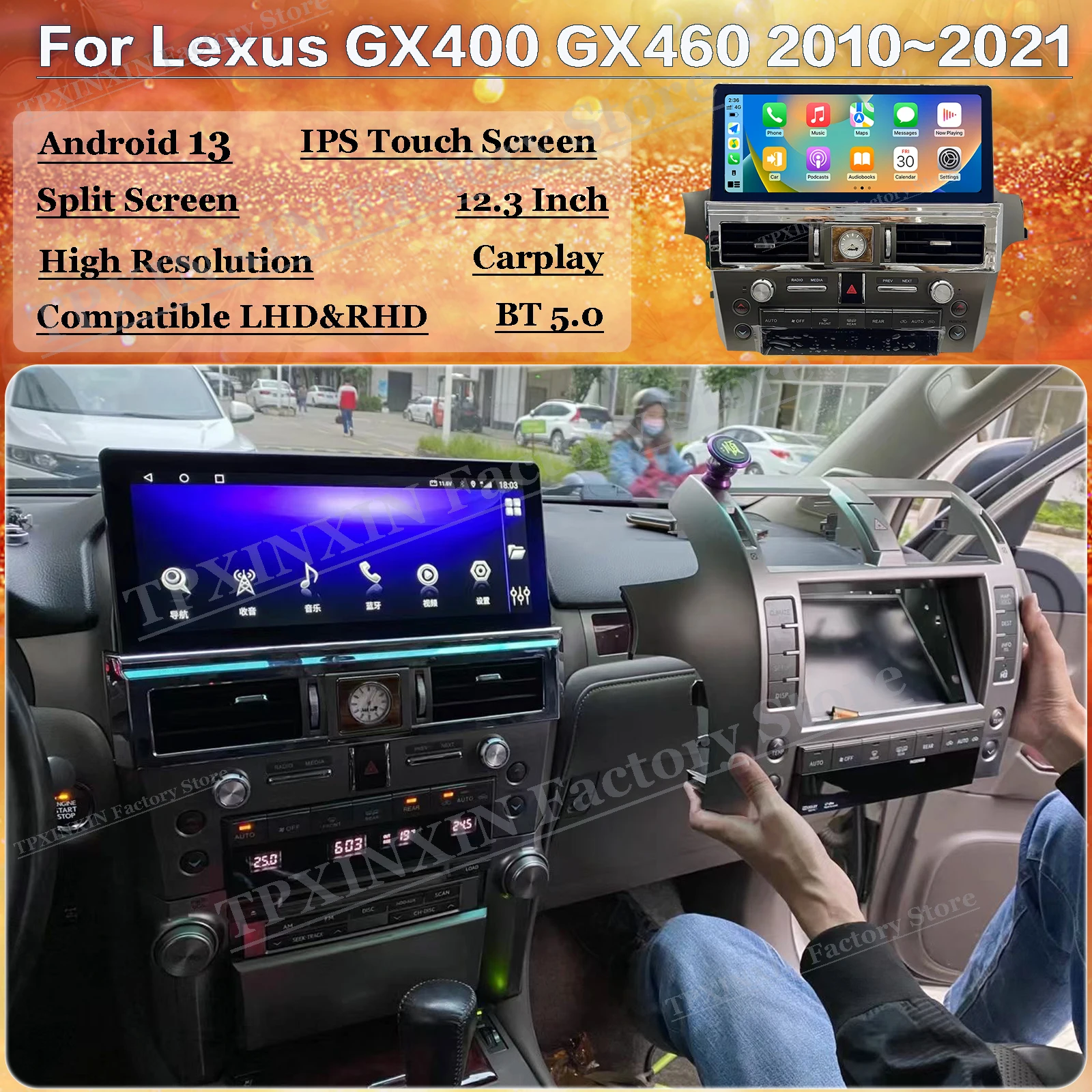 

Android Auto Multimedia For Lexus GX400 GX460 2010~2021 GPS Navigation Car Intelligent System Carplay Stereo Receiver Head Unit