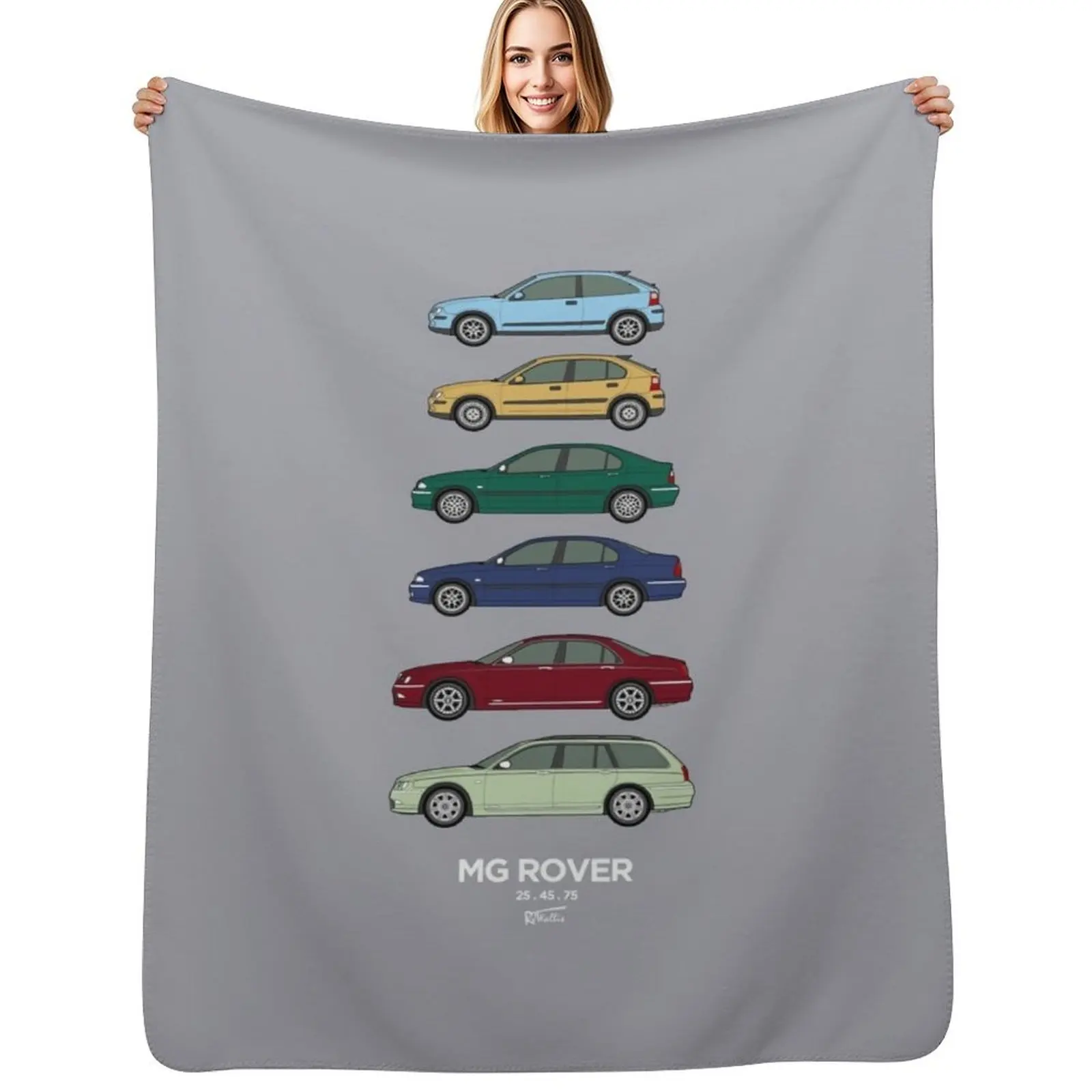 Rover 2001 25, 45, 75 Classic Car Collection Throw Blanket Cute Plaid for babies Moving Weighted Extra Large Throw Bed Blankets
