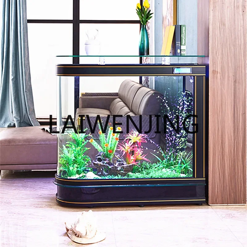 Bullet fish tank living room household medium-sized aquarium glass water-free ecological floor screen