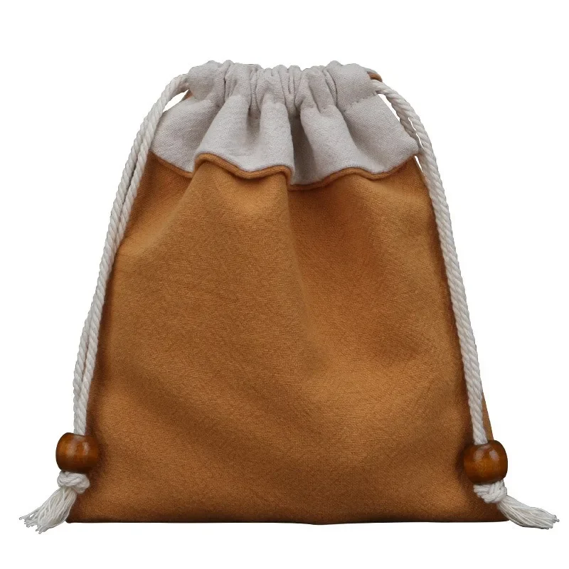 휴대용 팔찌 구슬 끈 가방, 여행용 쥬얼리 키, 이어폰 케이블 거치대 정리함 가방, 린넨 드로스트링 백, 13*15cm, 1 개