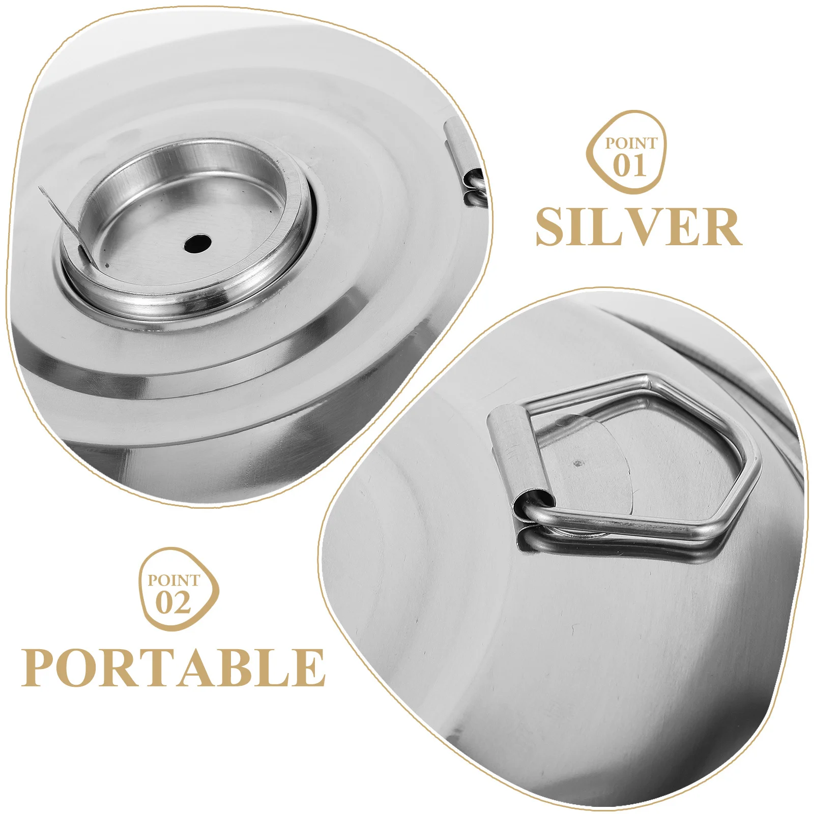 

Stainless Steel Portable Hot Pot Double Handle Durable Kitchen Cooking Tool Alcohol Stove Outdoor Indoor Cooking Pot