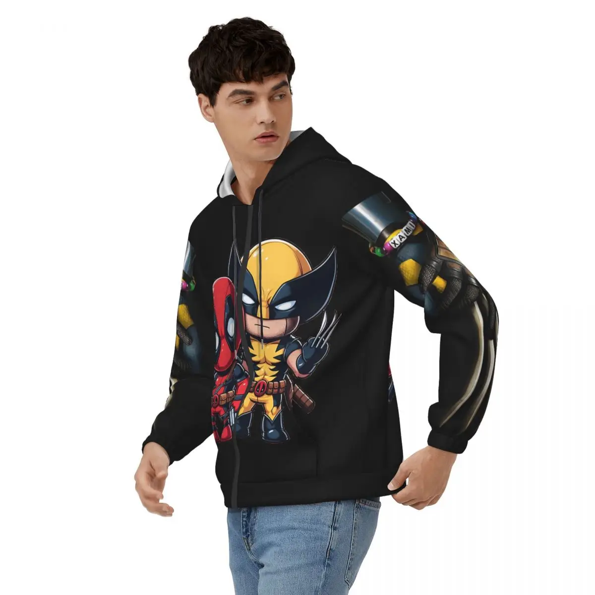 Claws & Chimichangas The Unlikely Bffs Sticker Men's Hoodie Disney Marvel Deadpool & Wolverine Film Clothes  Humor Hoodies Gift