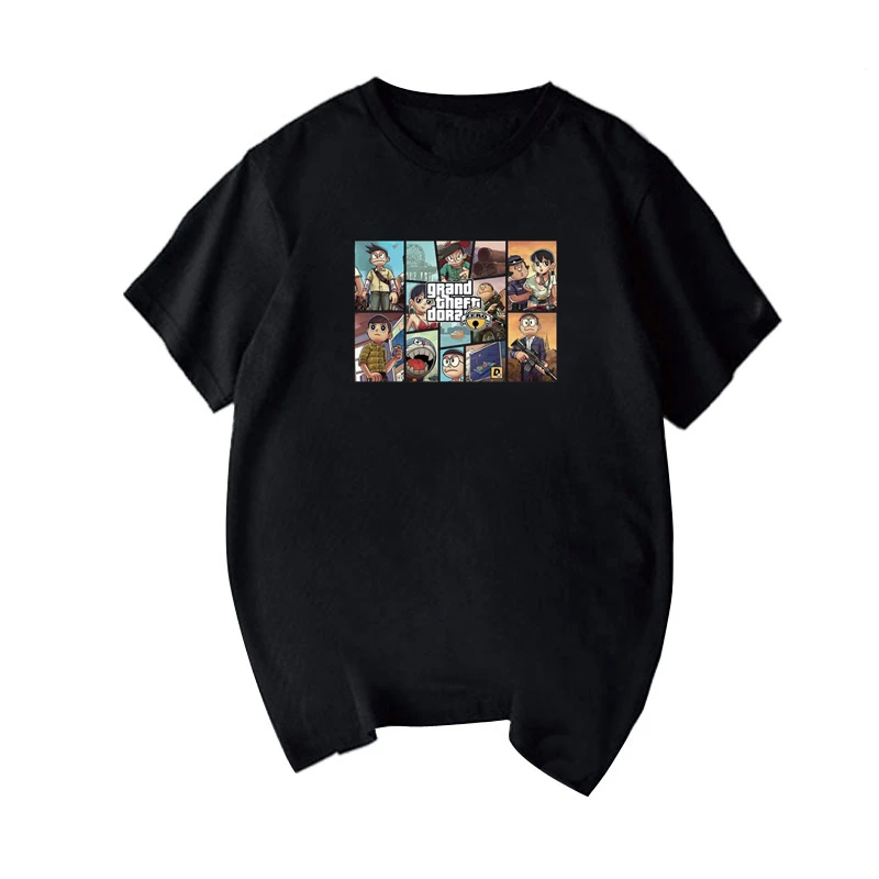 

Summer Gta Joint T-shirt Robot Cat Short-sleeved Men's and Women's Loose Sports Trendy T-shirt Casual Short-sleeved Half-sleeved