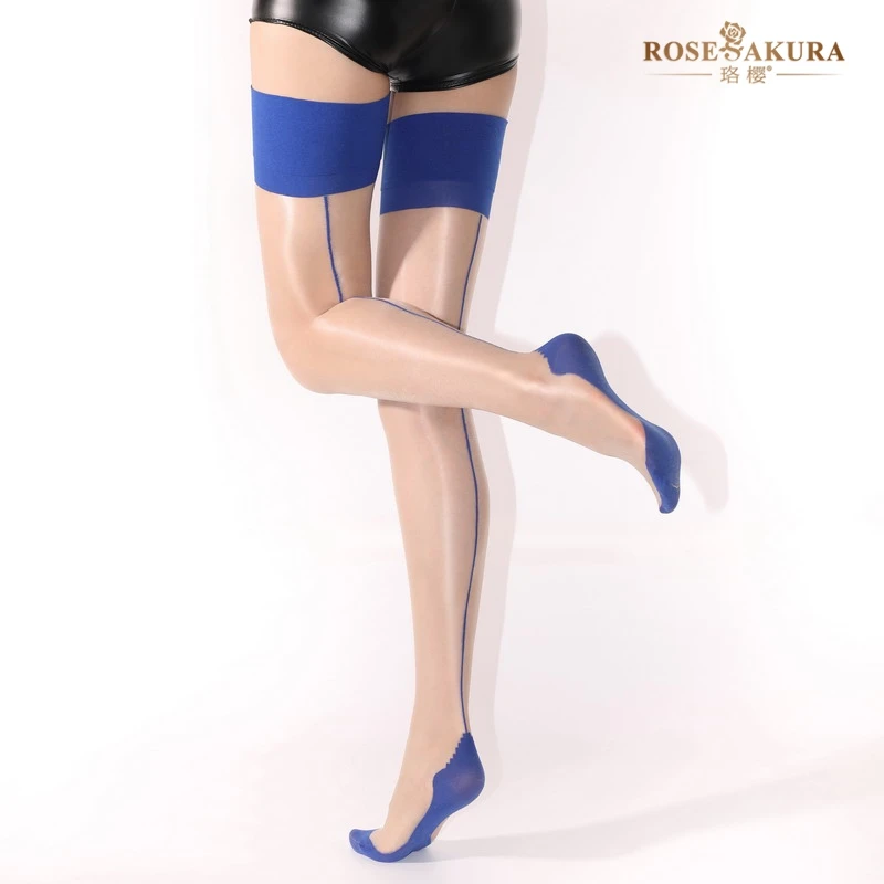 Sexy Ultra-Thin Long Tube Stockings Women's Back Line  Collision Color Silkocks Vintage Rear Line Sliver Leg Shaping