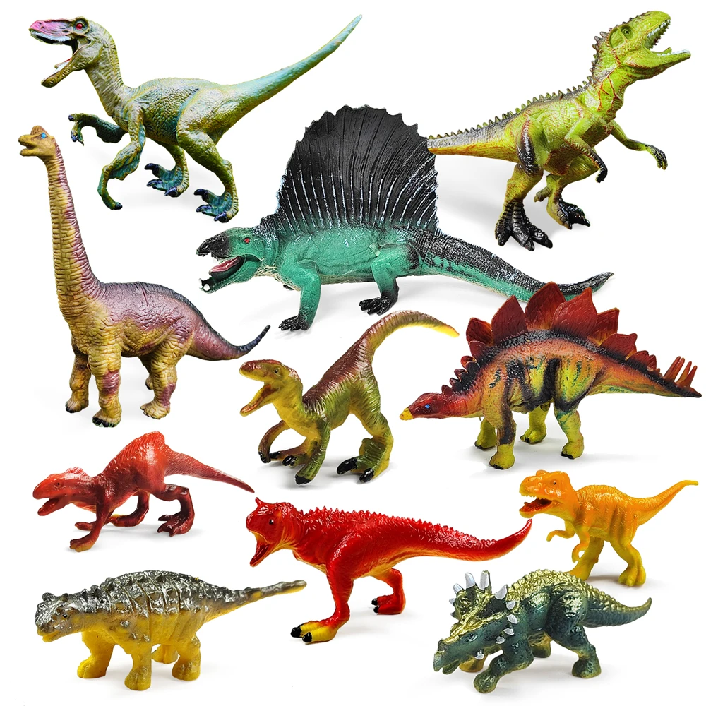 Figure di dinosauri da 3-7 pollici 4-11 pezzi di giocattoli di dinosauro in plastica per ragazzi e ragazze-includono T-Rex e altri giocattoli di dinosauro per bambini 3-5 +