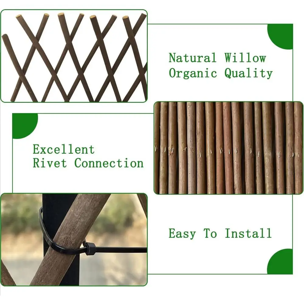 Expandable Willow Lattice Panel for Garden Trellis, 36x92 Inches, Set of 2